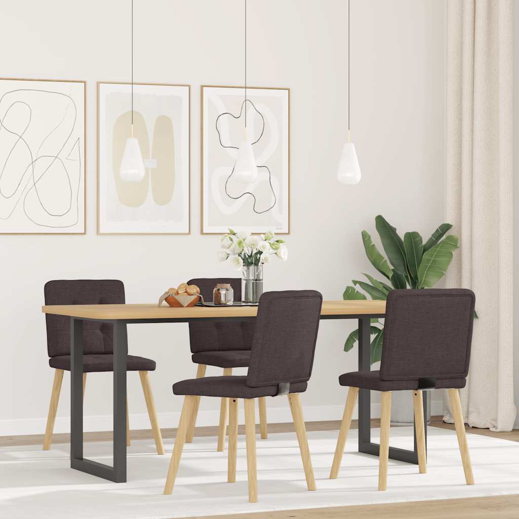 Eetkamerstoelen 4 st stof donkerbruin is nu te koop bij PeponiXL, paradijselijk wonen!