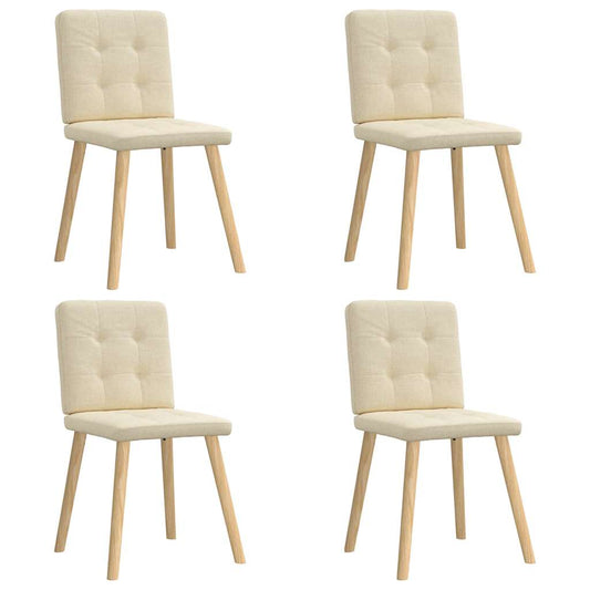 Eetkamerstoelen 4 st stof crèmekleurig is nu te koop bij PeponiXL, paradijselijk wonen!