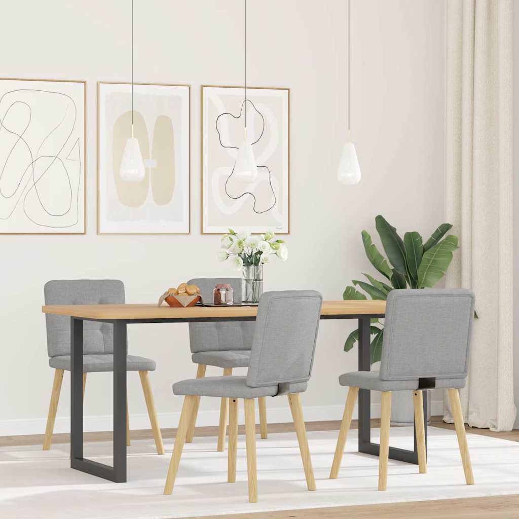 Eetkamerstoelen 4 st stof wolk grijs is nu te koop bij PeponiXL, paradijselijk wonen!