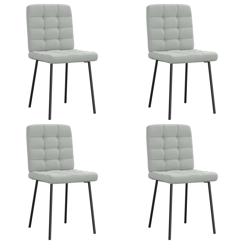 Eetkamerstoelen 4 st fluweel lichtgrijs is nu te koop bij PeponiXL, paradijselijk wonen!