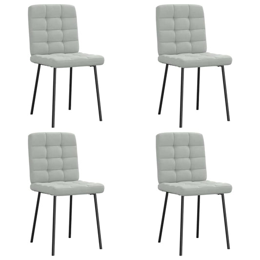 Eetkamerstoelen 4 st fluweel lichtgrijs is nu te koop bij PeponiXL, paradijselijk wonen!