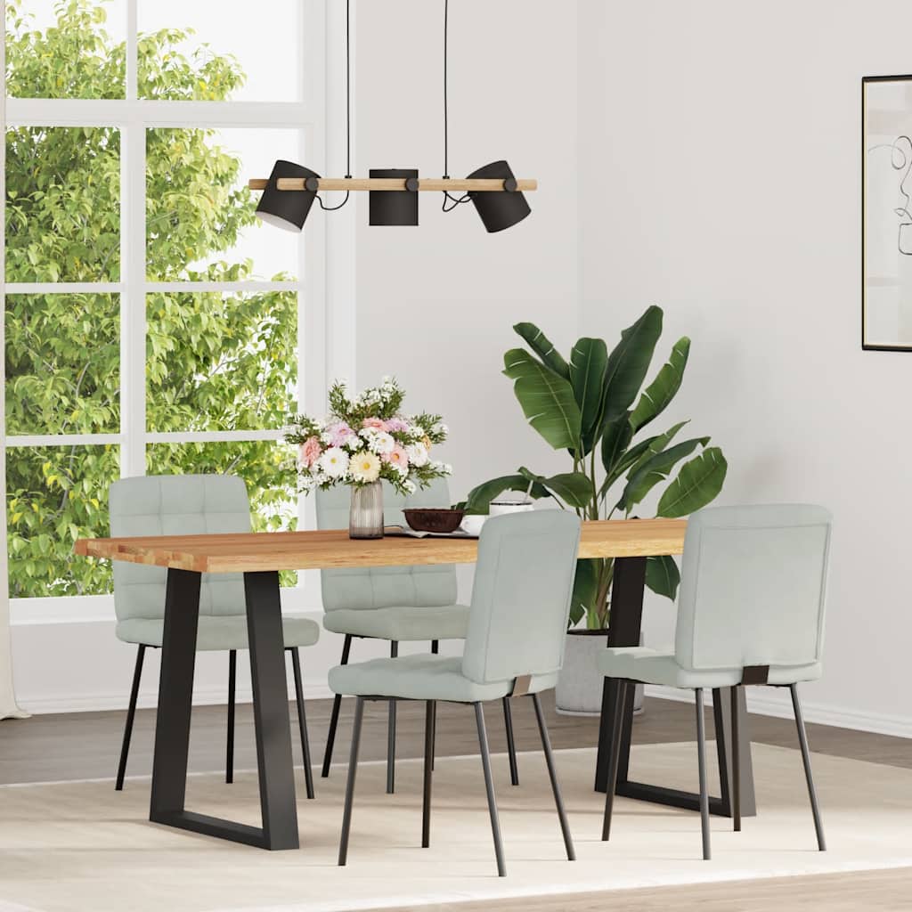 Eetkamerstoelen 4 st fluweel lichtgrijs is nu te koop bij PeponiXL, paradijselijk wonen!