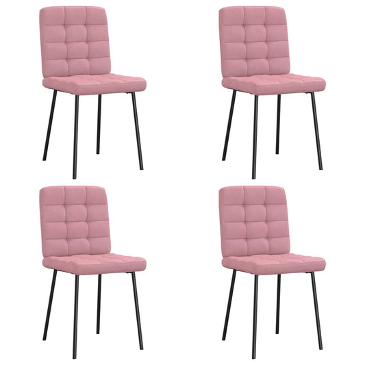 Eetkamerstoelen 4 st fluweel roze is nu te koop bij PeponiXL, paradijselijk wonen!