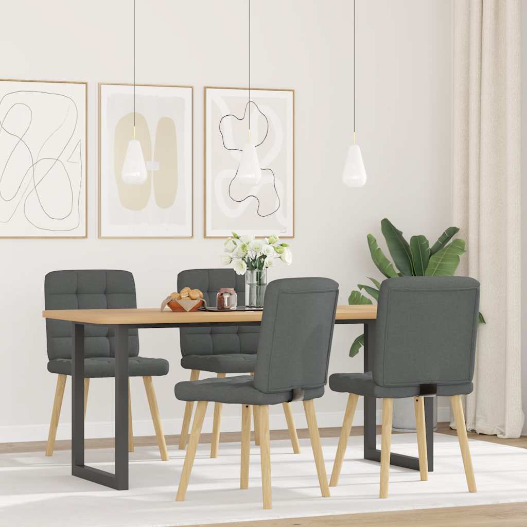 Eetkamerstoelen 4 st stof donkergrijs is nu te koop bij PeponiXL, paradijselijk wonen!