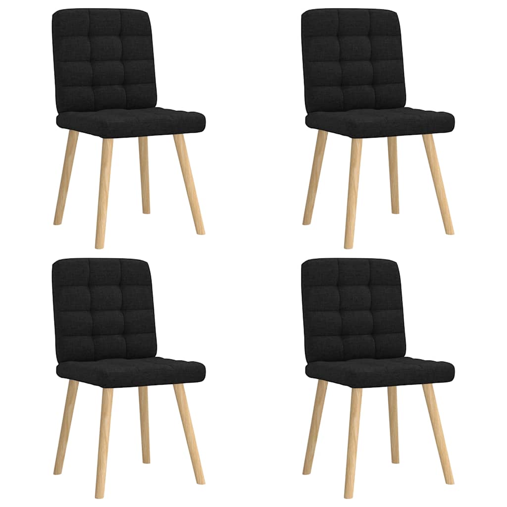 Eetkamerstoelen 4 st stof zwart is nu te koop bij PeponiXL, paradijselijk wonen!