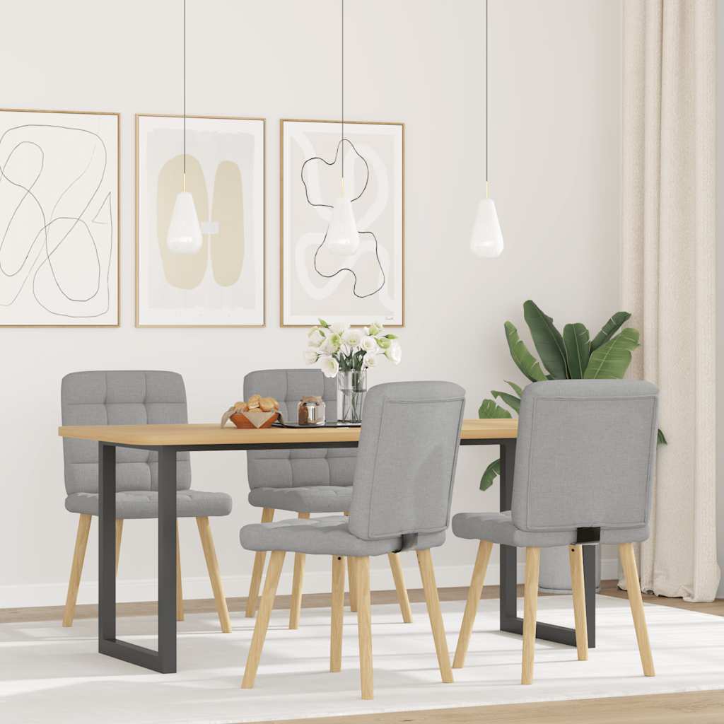 Eetkamerstoelen 4 st stof wolk grijs is nu te koop bij PeponiXL, paradijselijk wonen!