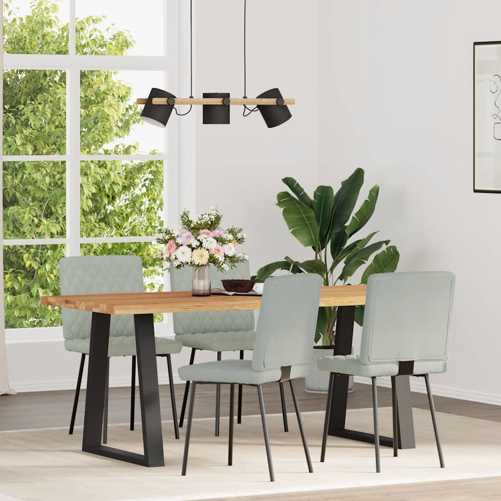 Eetkamerstoelen 4 st fluweel lichtgrijs is nu te koop bij PeponiXL, paradijselijk wonen!