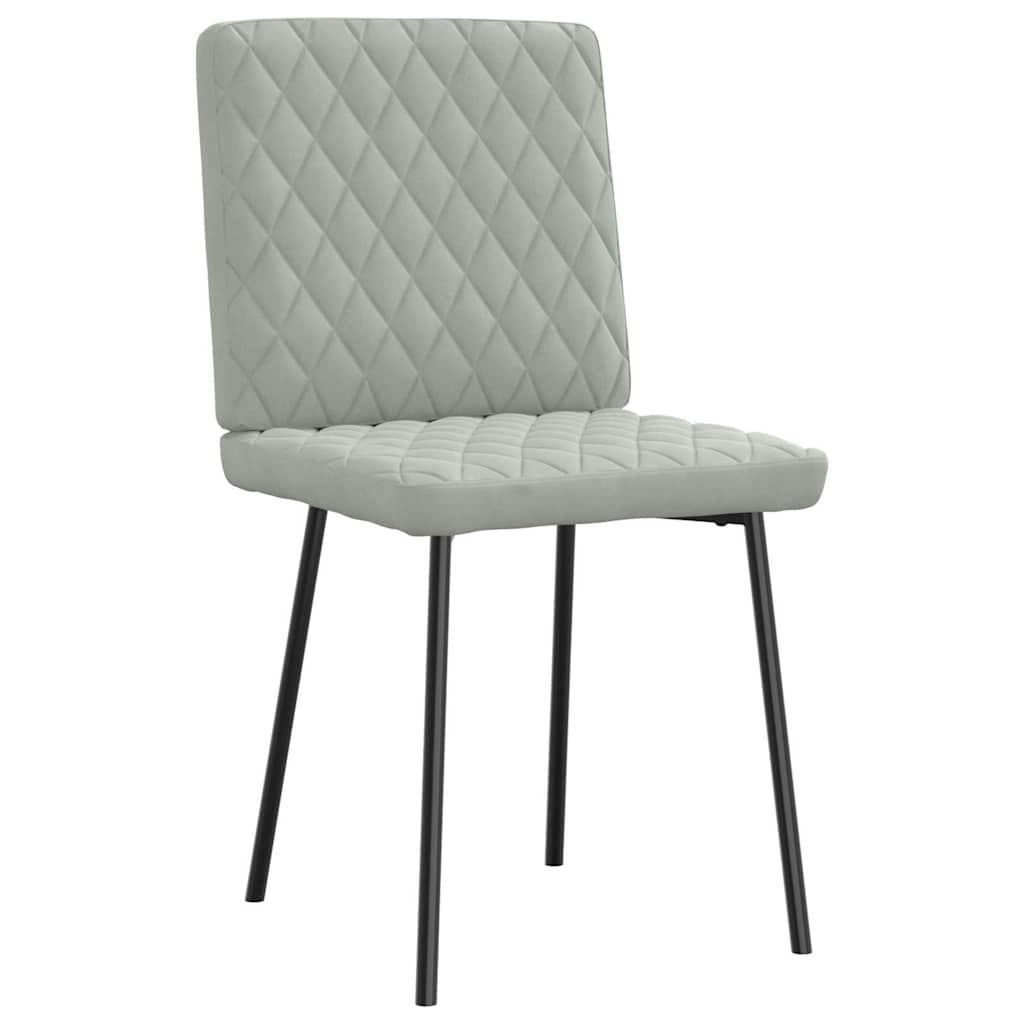 Eetkamerstoelen 4 st fluweel lichtgrijs is nu te koop bij PeponiXL, paradijselijk wonen!