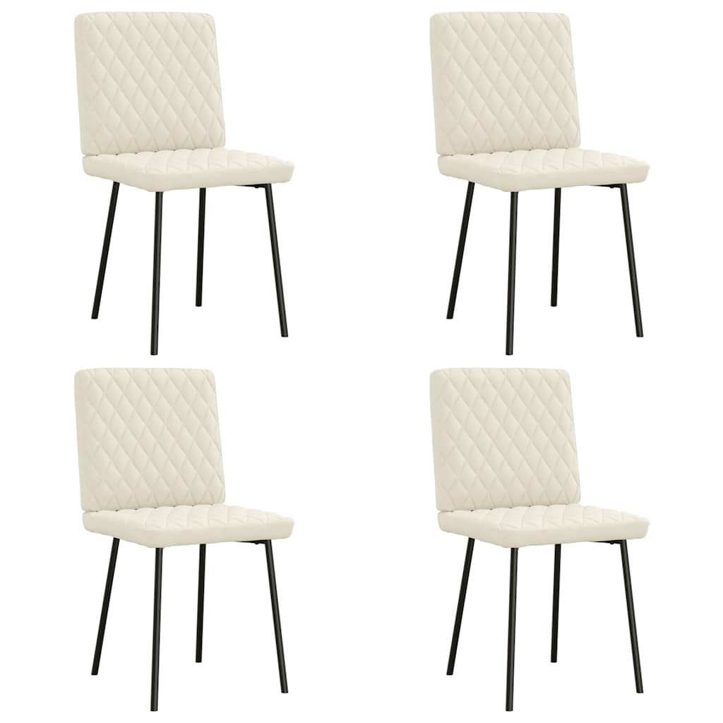 Eetkamerstoelen 4 st fluweel crèmekleurig is nu te koop bij PeponiXL, paradijselijk wonen!
