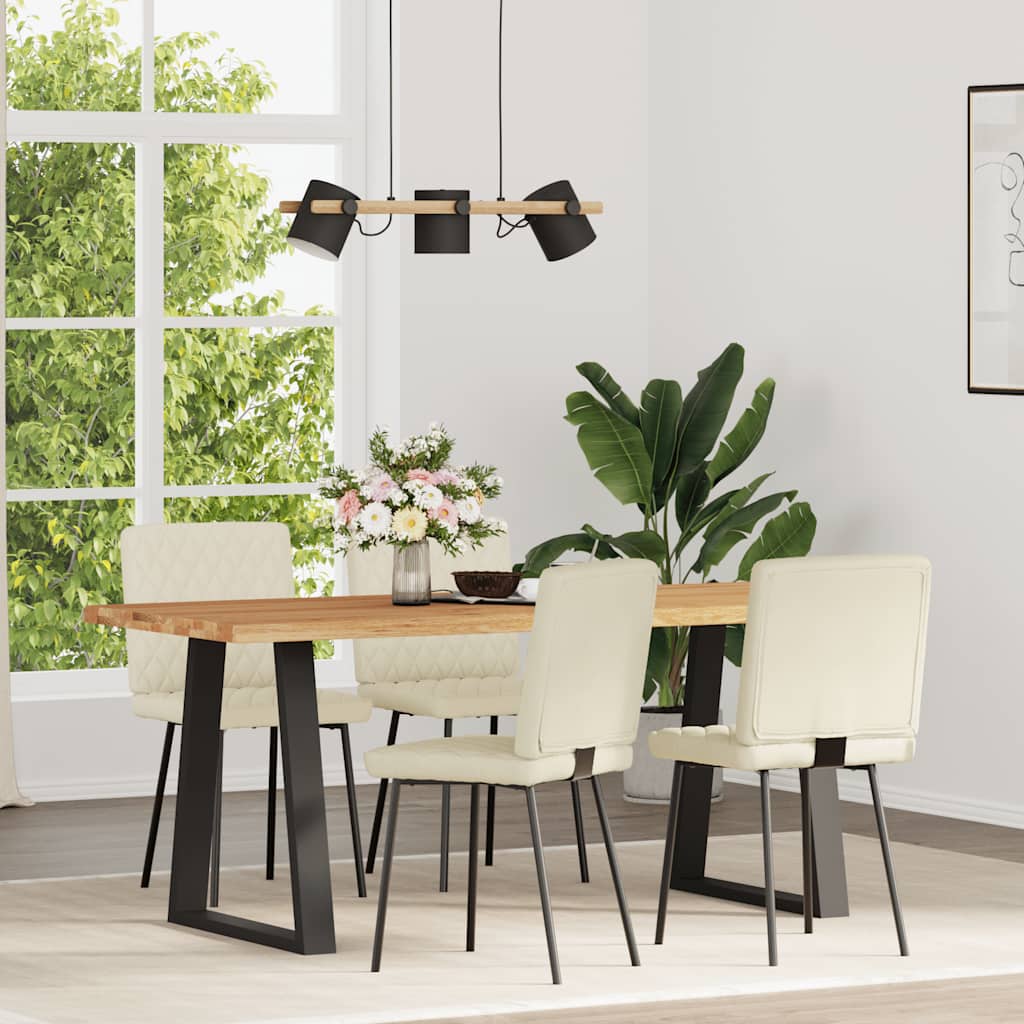 Eetkamerstoelen 4 st fluweel crèmekleurig is nu te koop bij PeponiXL, paradijselijk wonen!