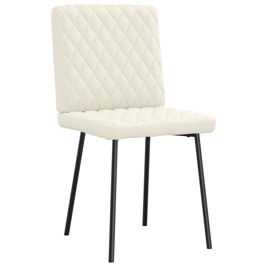 Eetkamerstoelen 4 st fluweel crèmekleurig is nu te koop bij PeponiXL, paradijselijk wonen!
