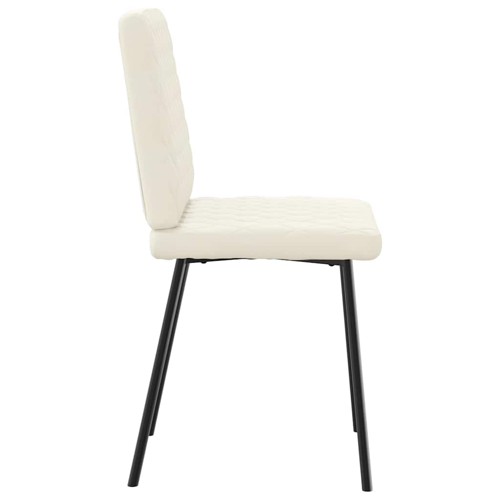 Eetkamerstoelen 4 st fluweel crèmekleurig is nu te koop bij PeponiXL, paradijselijk wonen!