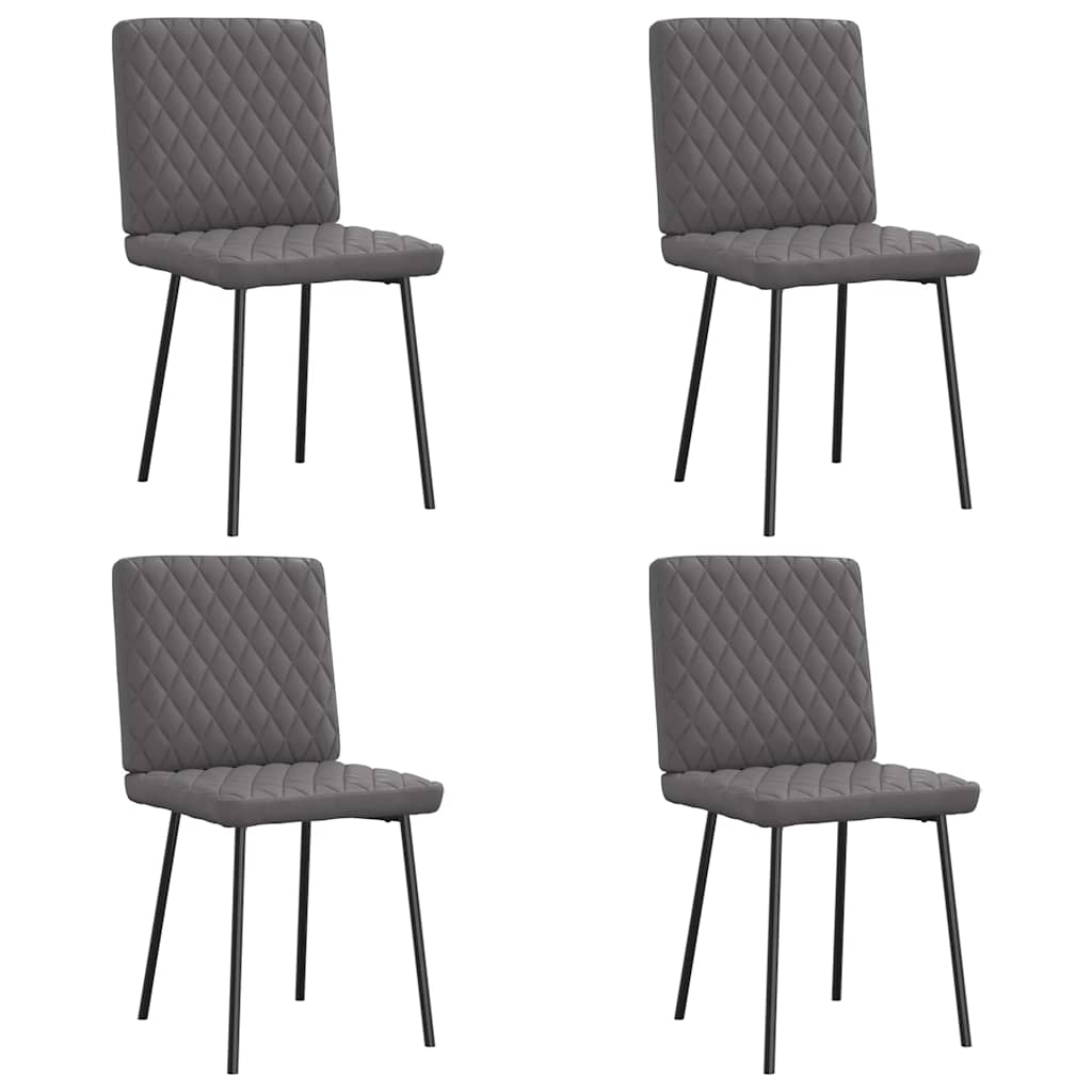 Eetkamerstoelen 4 st kunstleer grijs is nu te koop bij PeponiXL, paradijselijk wonen!