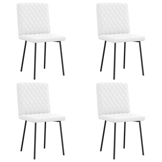 Eetkamerstoelen 4 st kunstleer wit is nu te koop bij PeponiXL, paradijselijk wonen!