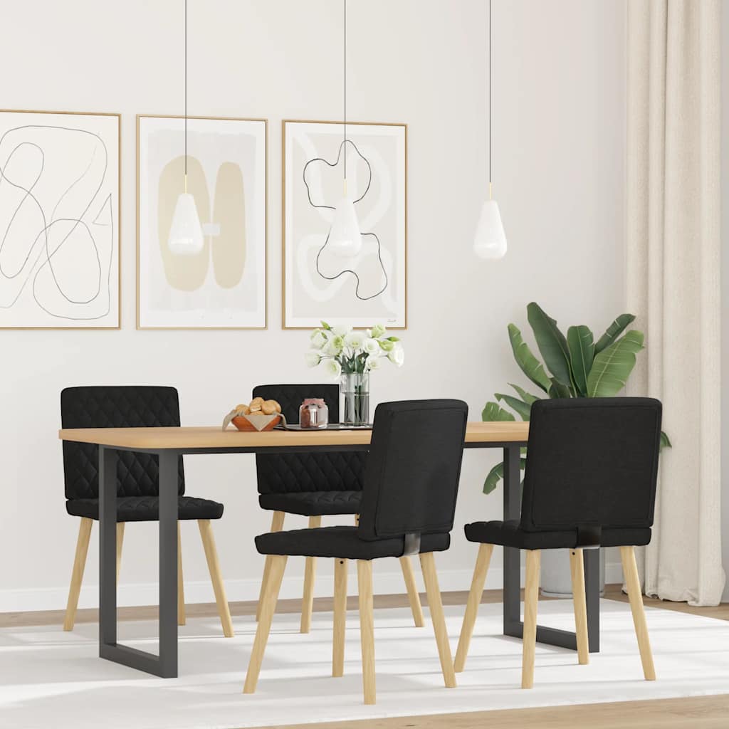 Eetkamerstoelen 4 st stof zwart is nu te koop bij PeponiXL, paradijselijk wonen!
