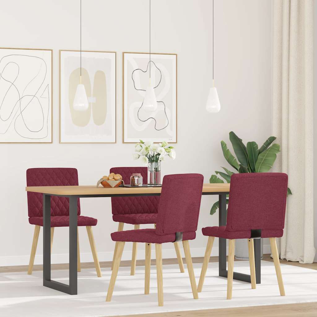 Eetkamerstoelen 4 st stof wijnrood is nu te koop bij PeponiXL, paradijselijk wonen!