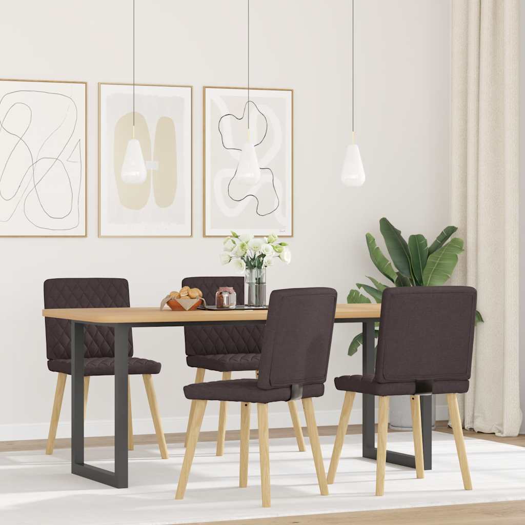 Eetkamerstoelen 4 st stof donkerbruin is nu te koop bij PeponiXL, paradijselijk wonen!