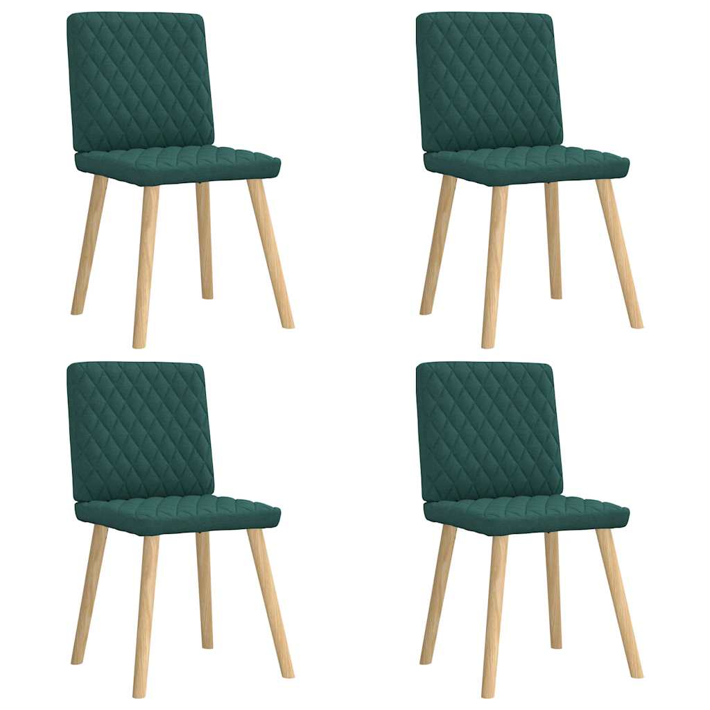Eetkamerstoelen 4 st stof donkergroen is nu te koop bij PeponiXL, paradijselijk wonen!