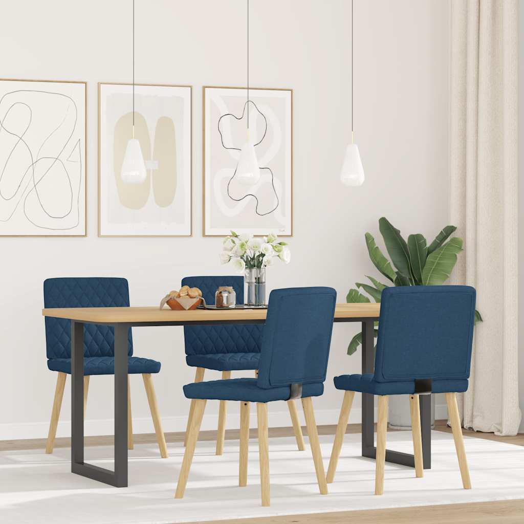 Eetkamerstoelen 4 st stof blauw is nu te koop bij PeponiXL, paradijselijk wonen!