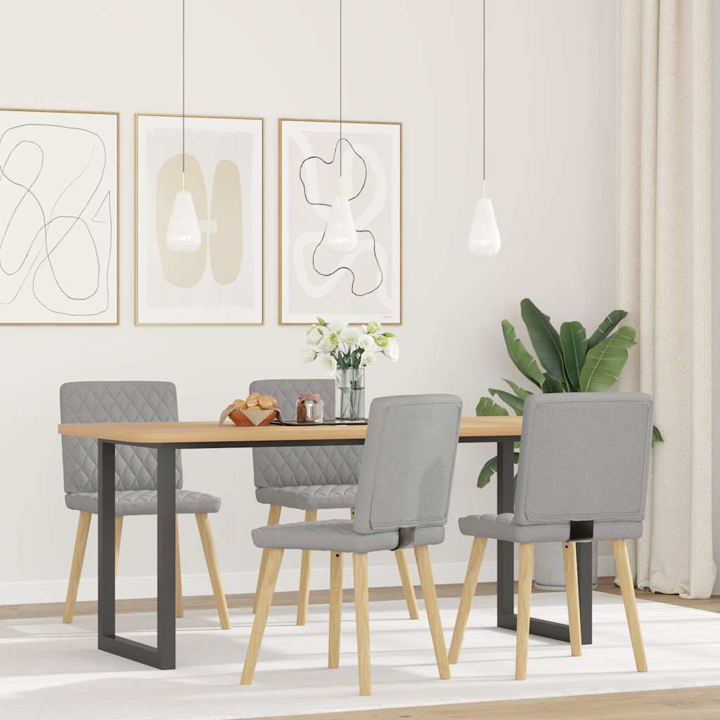 Eetkamerstoelen 4 st stof wolk grijs is nu te koop bij PeponiXL, paradijselijk wonen!