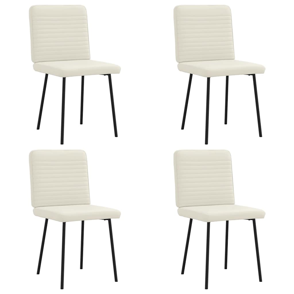 Eetkamerstoelen 4 st fluweel crèmekleurig is nu te koop bij PeponiXL, paradijselijk wonen!