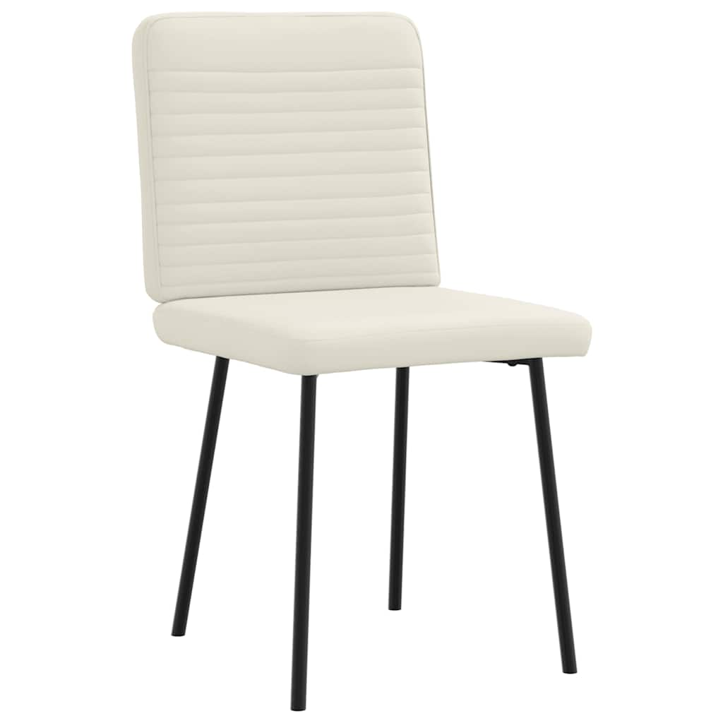 Eetkamerstoelen 4 st fluweel crèmekleurig is nu te koop bij PeponiXL, paradijselijk wonen!