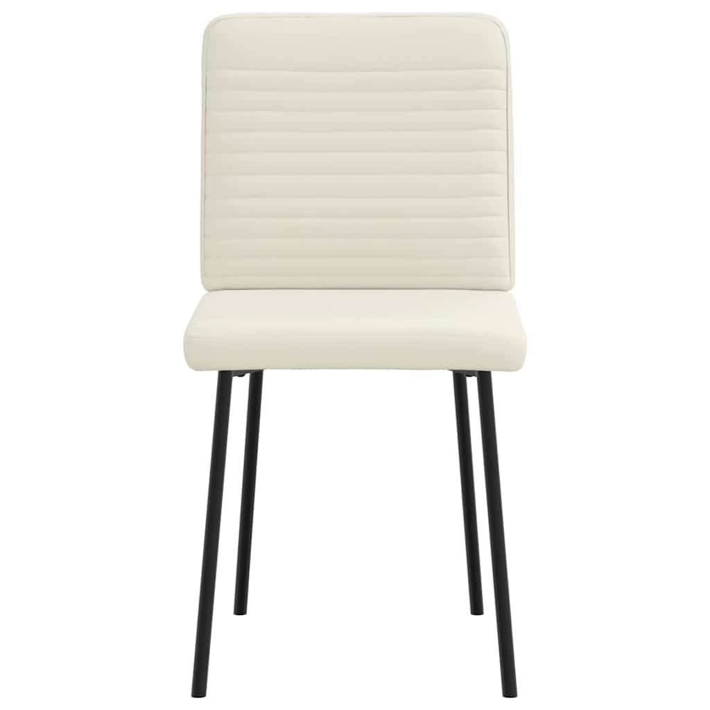 Eetkamerstoelen 4 st fluweel crèmekleurig is nu te koop bij PeponiXL, paradijselijk wonen!