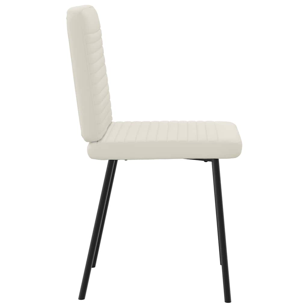 Eetkamerstoelen 4 st fluweel crèmekleurig is nu te koop bij PeponiXL, paradijselijk wonen!
