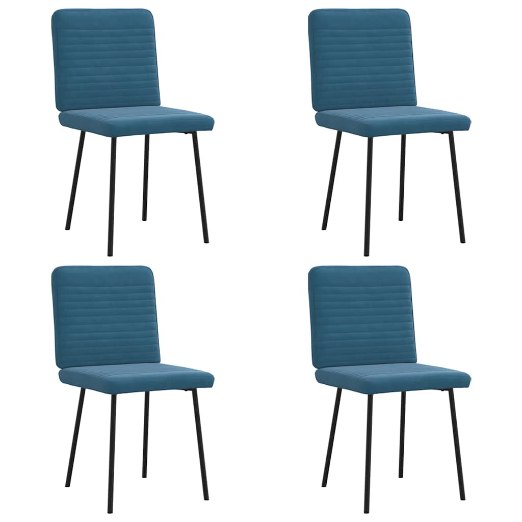 Eetkamerstoelen 4 st fluweel blauw is nu te koop bij PeponiXL, paradijselijk wonen!