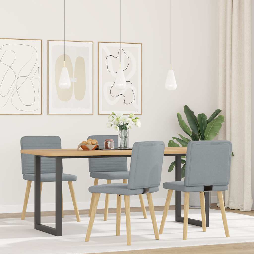 Eetkamerstoelen 4 st stof lichtgrijs is nu te koop bij PeponiXL, paradijselijk wonen!