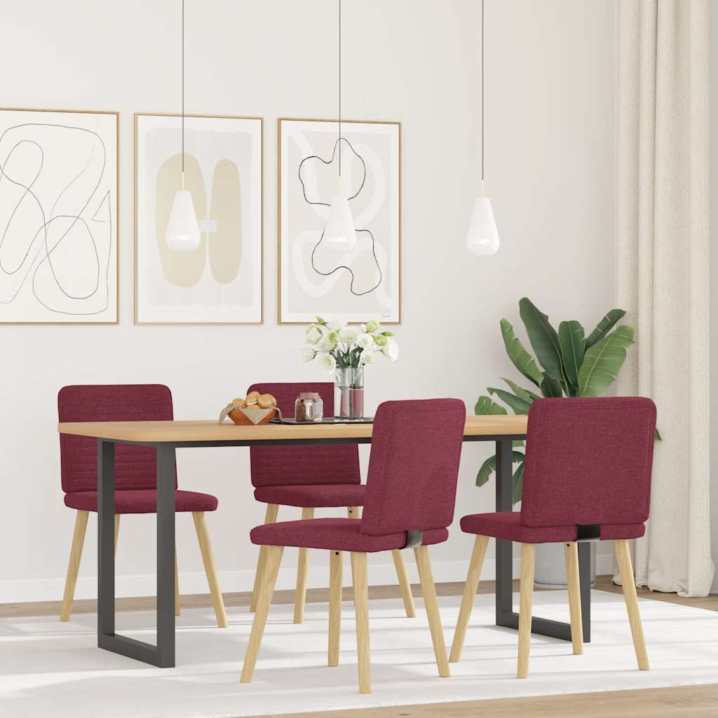 Eetkamerstoelen 4 st stof wijnrood is nu te koop bij PeponiXL, paradijselijk wonen!