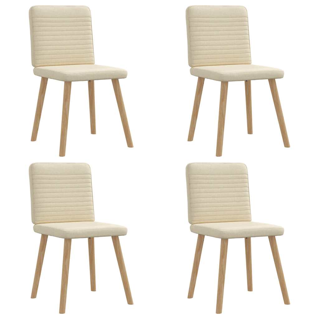 Eetkamerstoelen 4 st stof crèmekleurig is nu te koop bij PeponiXL, paradijselijk wonen!