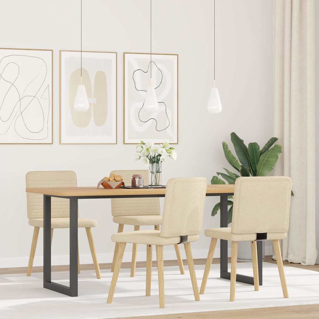 Eetkamerstoelen 4 st stof crèmekleurig is nu te koop bij PeponiXL, paradijselijk wonen!