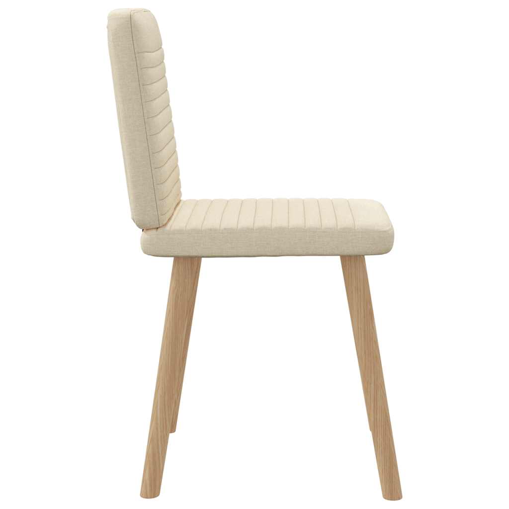 Eetkamerstoelen 4 st stof crèmekleurig is nu te koop bij PeponiXL, paradijselijk wonen!