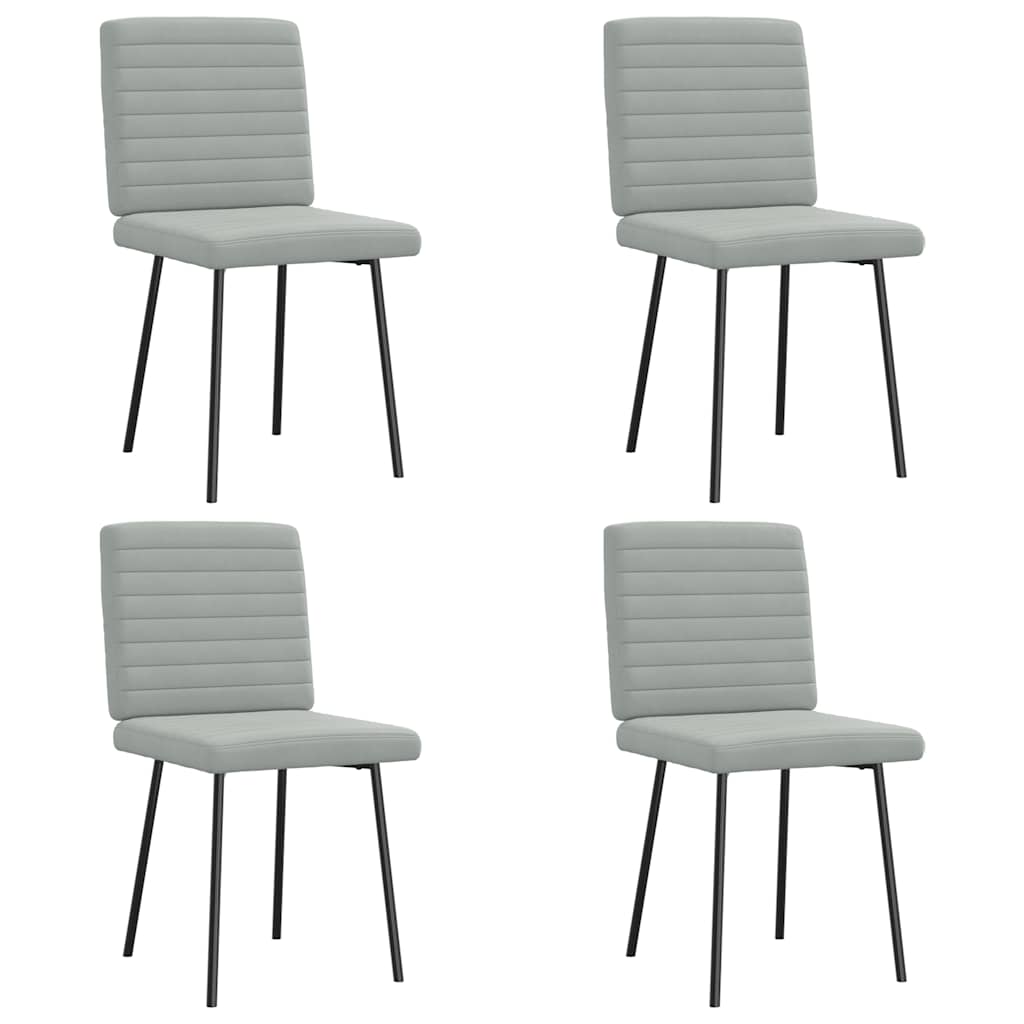 Eetkamerstoelen 4 st fluweel lichtgrijs is nu te koop bij PeponiXL, paradijselijk wonen!