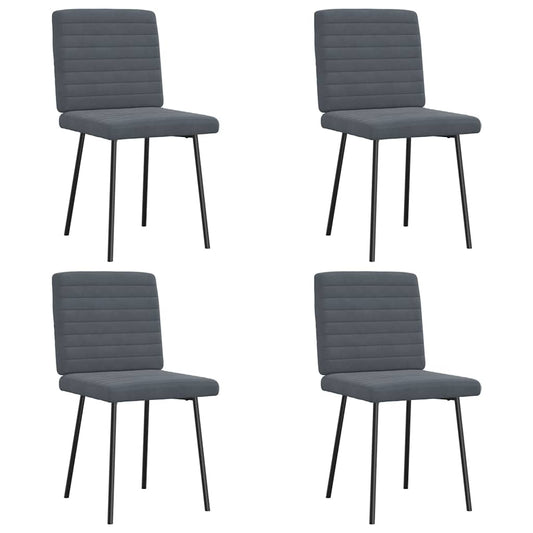 Eetkamerstoelen 4 st fluweel donkergrijs is nu te koop bij PeponiXL, paradijselijk wonen!