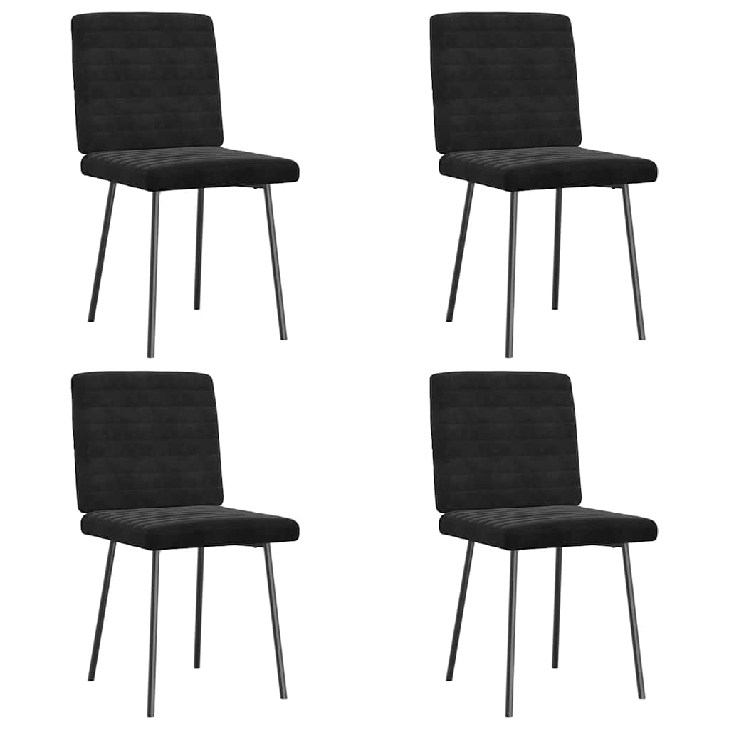 Eetkamerstoelen 4 st fluweel zwart is nu te koop bij PeponiXL, paradijselijk wonen!
