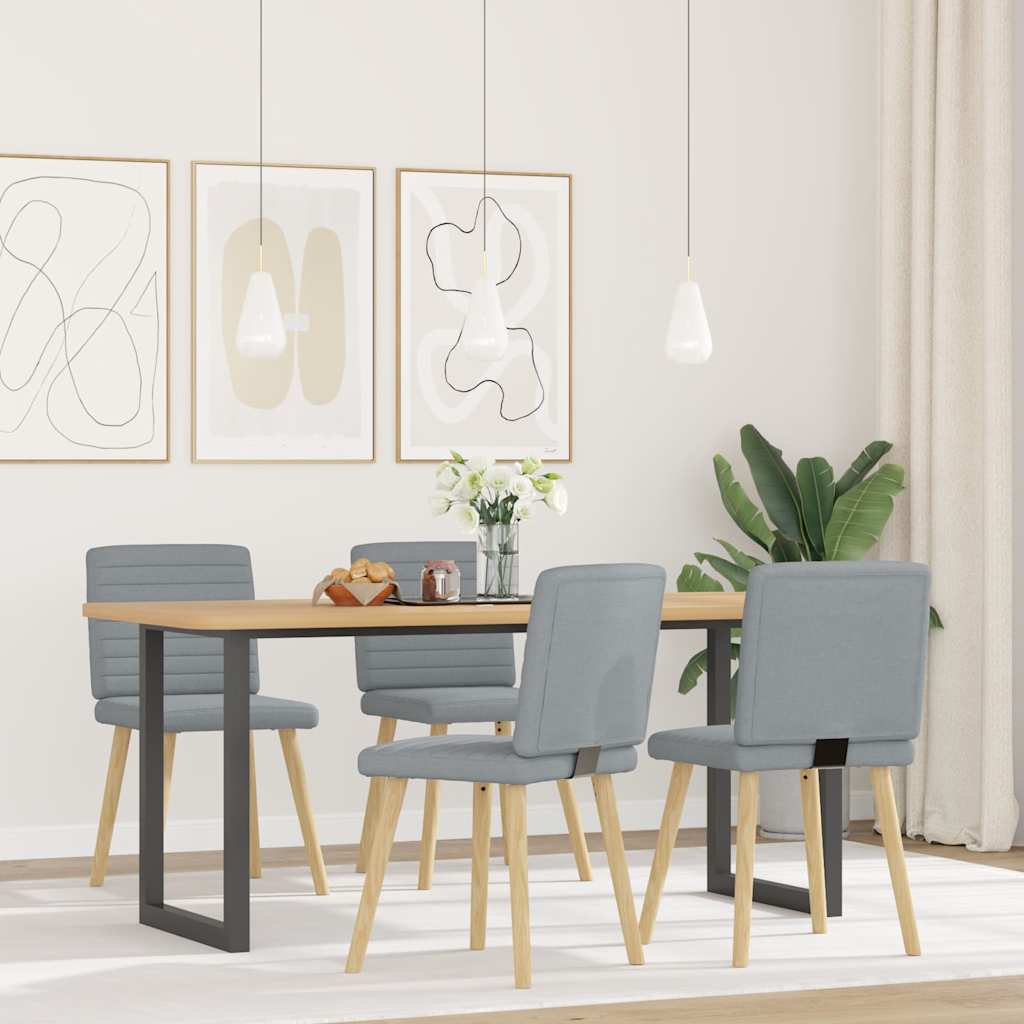 Eetkamerstoelen 4 st stof lichtgrijs is nu te koop bij PeponiXL, paradijselijk wonen!