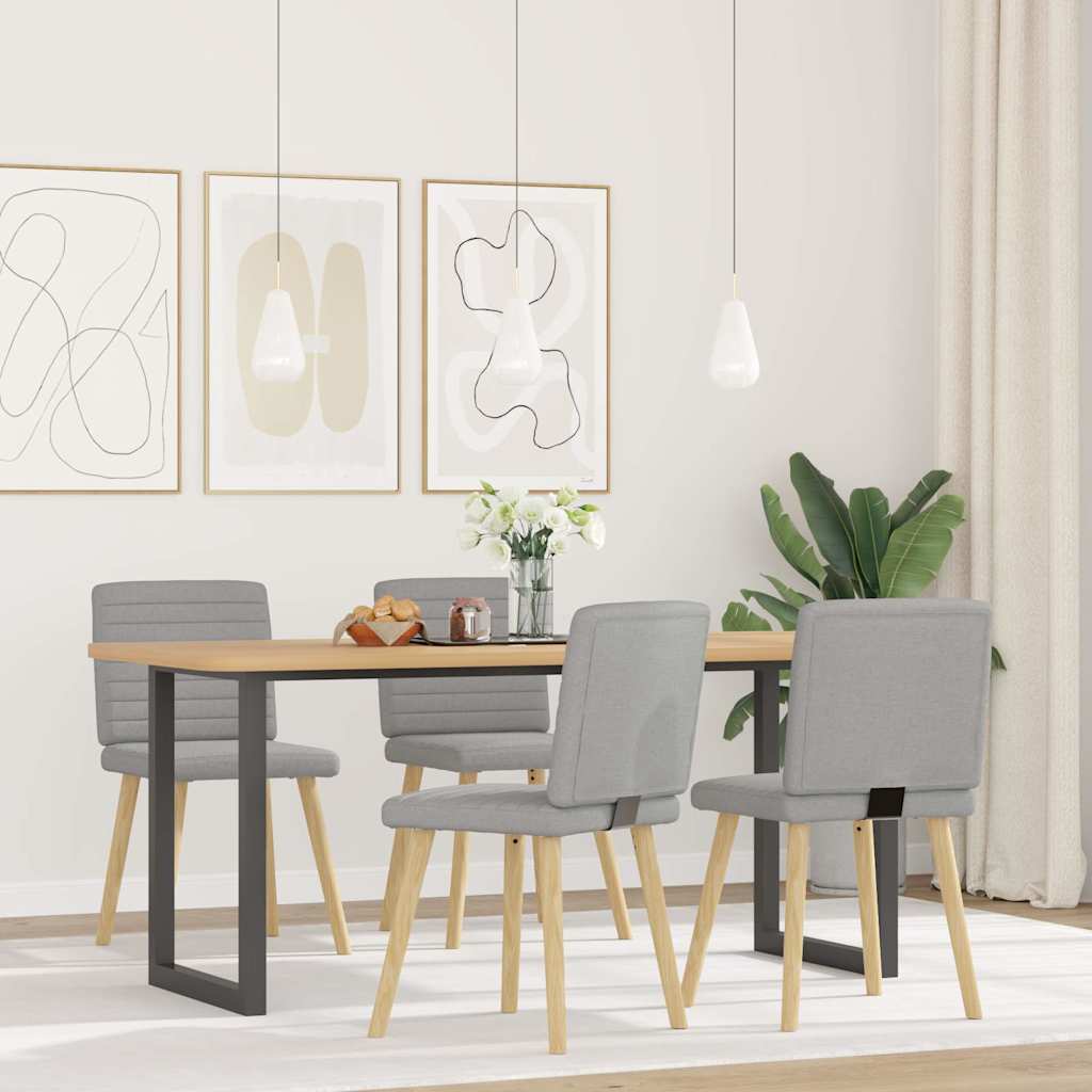 Eetkamerstoelen 4 st stof wolk grijs is nu te koop bij PeponiXL, paradijselijk wonen!
