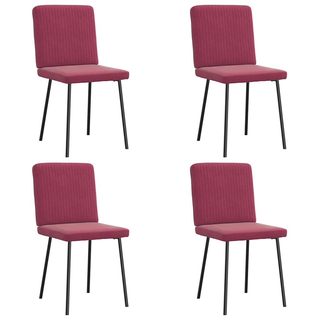 Eetkamerstoelen 4 st fluweel wijnrood is nu te koop bij PeponiXL, paradijselijk wonen!