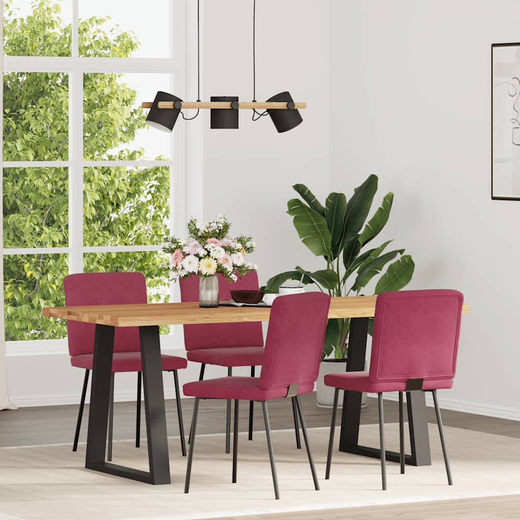 Eetkamerstoelen 4 st fluweel wijnrood is nu te koop bij PeponiXL, paradijselijk wonen!