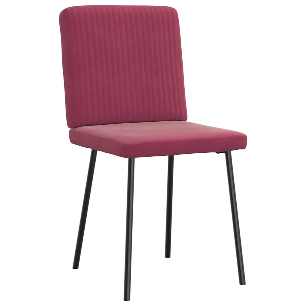 Eetkamerstoelen 4 st fluweel wijnrood is nu te koop bij PeponiXL, paradijselijk wonen!