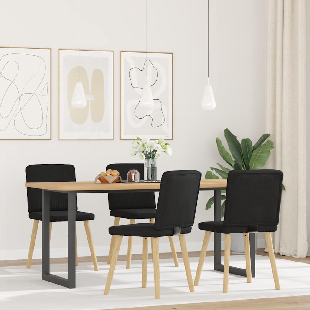 Eetkamerstoelen 4 st stof zwart is nu te koop bij PeponiXL, paradijselijk wonen!