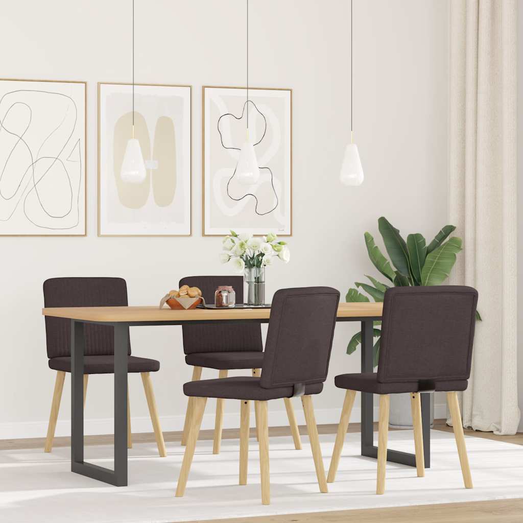 Eetkamerstoelen 4 st stof donkerbruin is nu te koop bij PeponiXL, paradijselijk wonen!
