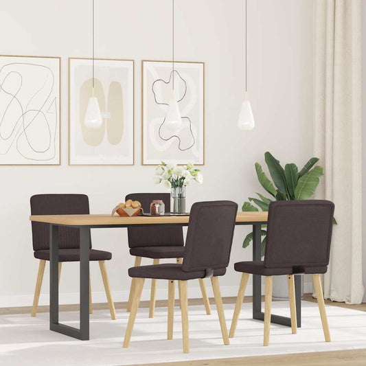 Eetkamerstoelen 4 st stof donkerbruin is nu te koop bij PeponiXL, paradijselijk wonen!