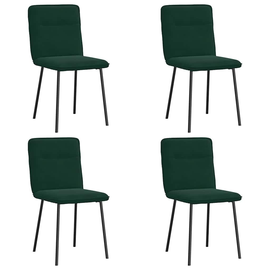 Eetkamerstoelen 4 st fluweel donkergroen is nu te koop bij PeponiXL, paradijselijk wonen!