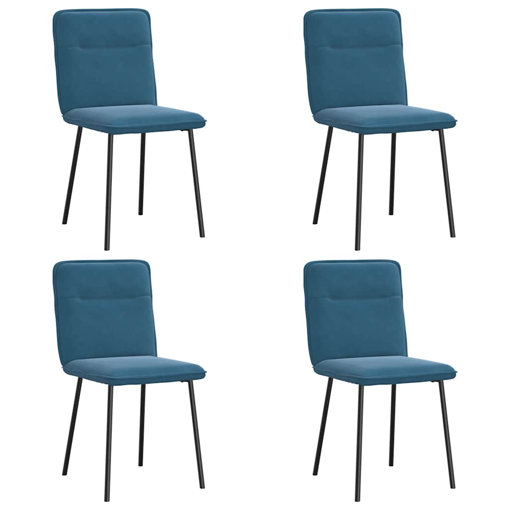 Eetkamerstoelen 4 st fluweel blauw is nu te koop bij PeponiXL, paradijselijk wonen!