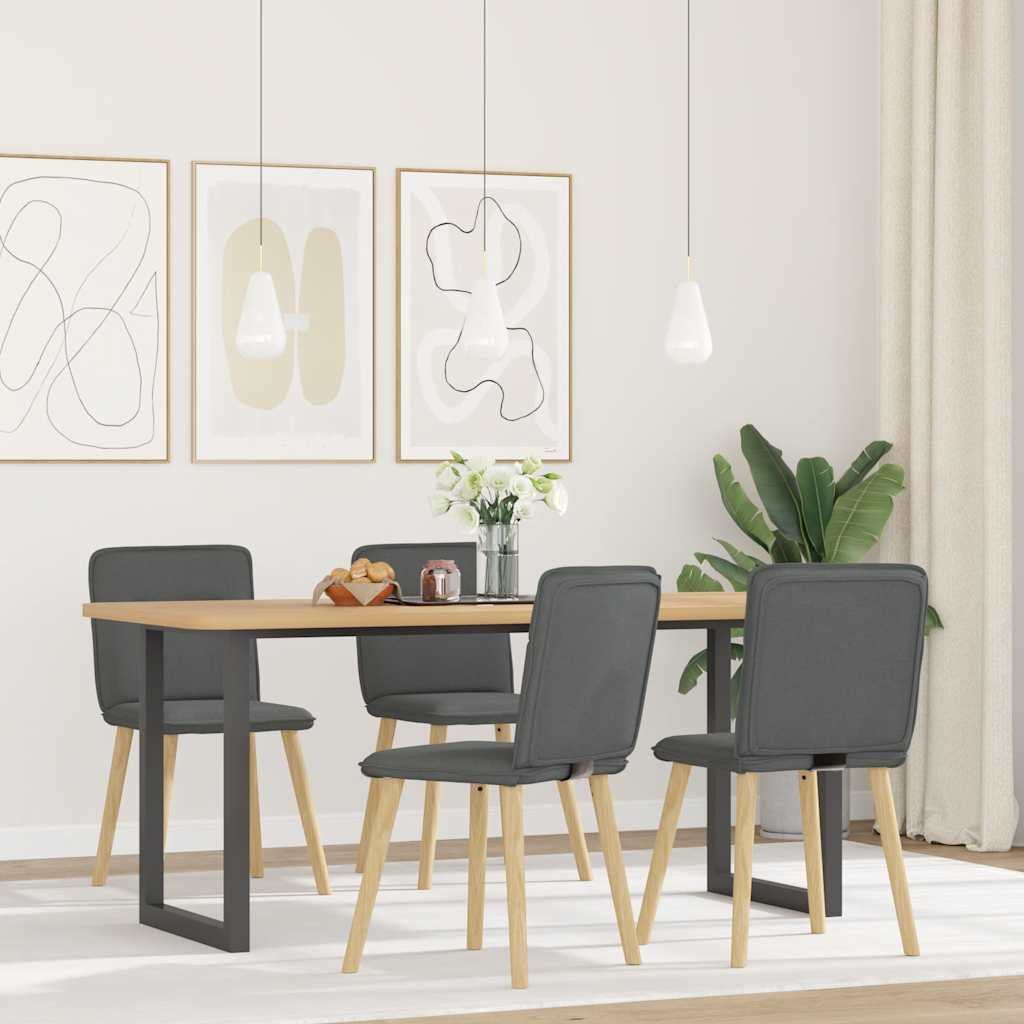 Eetkamerstoelen 4 st stof donkergrijs is nu te koop bij PeponiXL, paradijselijk wonen!