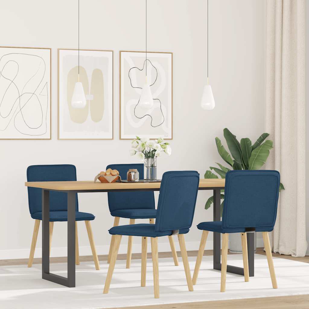 Eetkamerstoelen 4 st stof blauw is nu te koop bij PeponiXL, paradijselijk wonen!