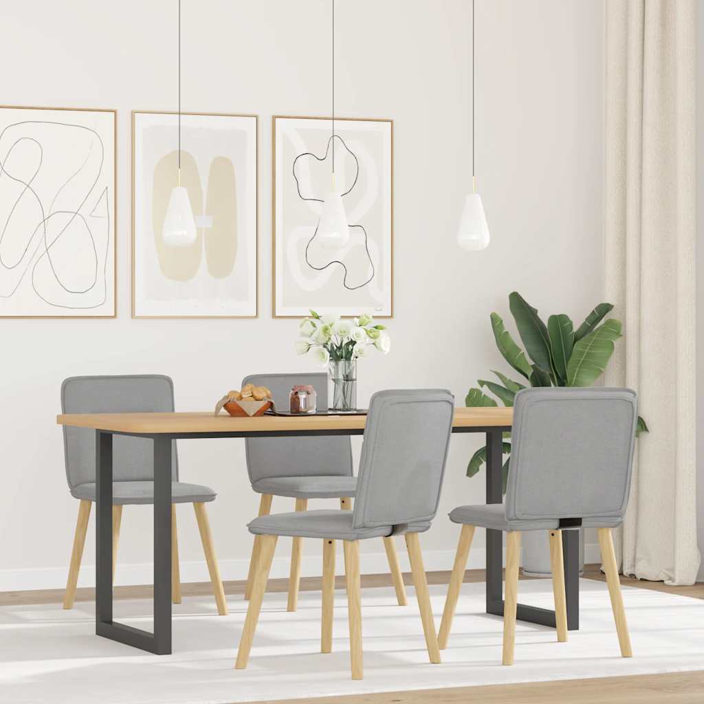 Eetkamerstoelen 4 st stof wolk grijs is nu te koop bij PeponiXL, paradijselijk wonen!